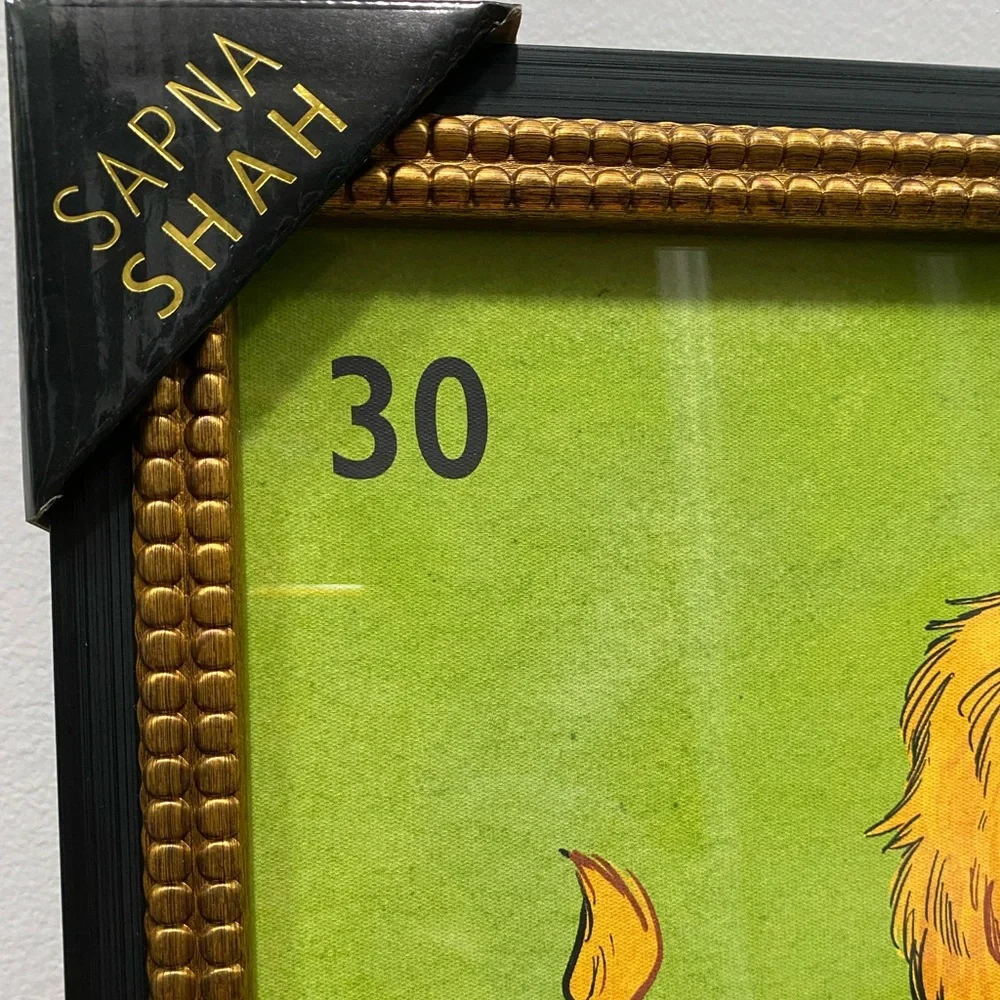 Loteria #30 EL LEON Framed Wall Art Print by Sapna Shah